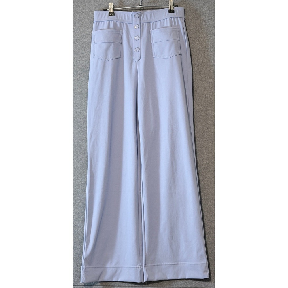 Halara Wide Leg Pastel Preppy Pants M Lilac Button Front High Waisted Soft Girl